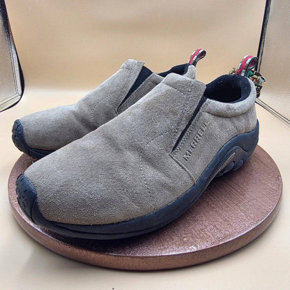 Merrell Jungle Moc Classic Taupe Mens 11.5 Suede Slip On Shoes 6080 Hiking Trail